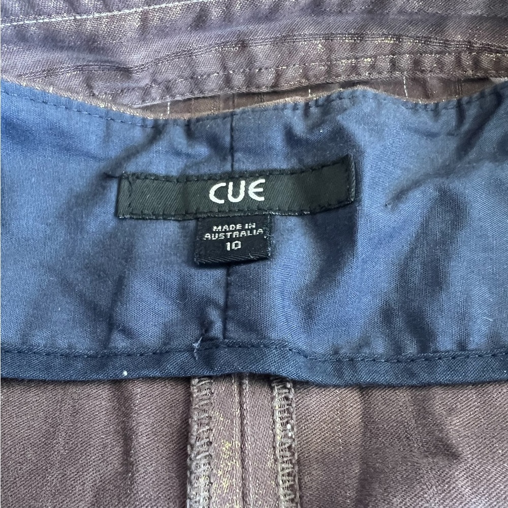 CUE | Wrap Skirt Pinstripe Brown 10 - Picture 8 of 10